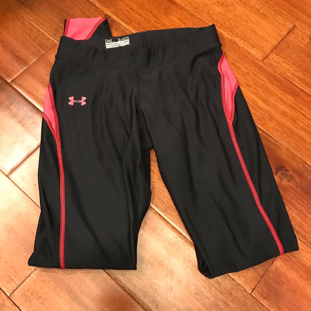 Under Amour Black and Pink Compression Leggings